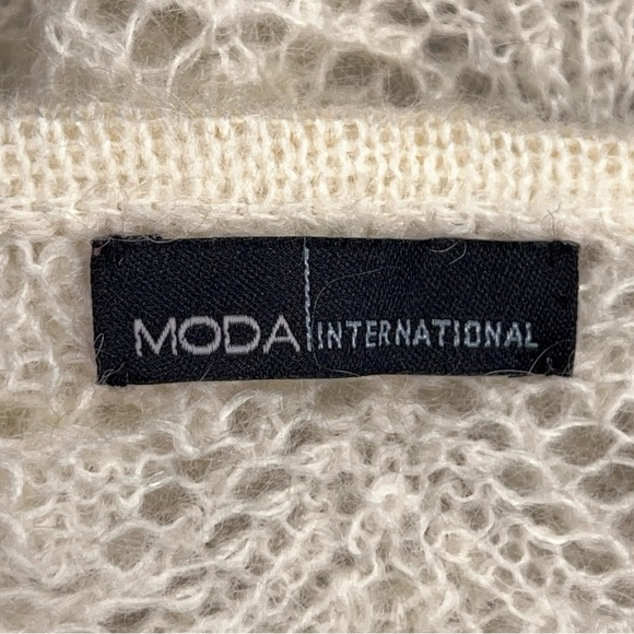 Vintage 90s Y2K Era Moda Mohair Ivory Soft Knit Tank Neutral Classic Medium - Picture 11 of 14